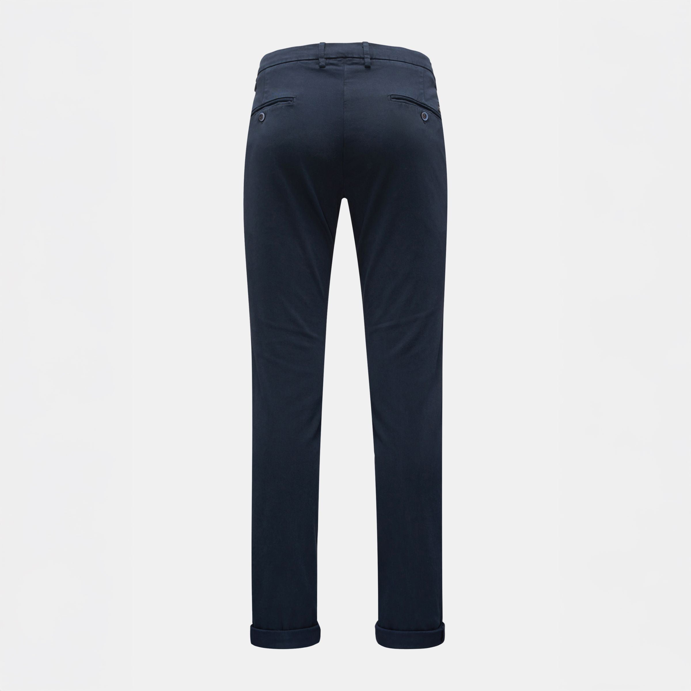Navy Blue Twill Stretch Slim Fit Chino - Mason's