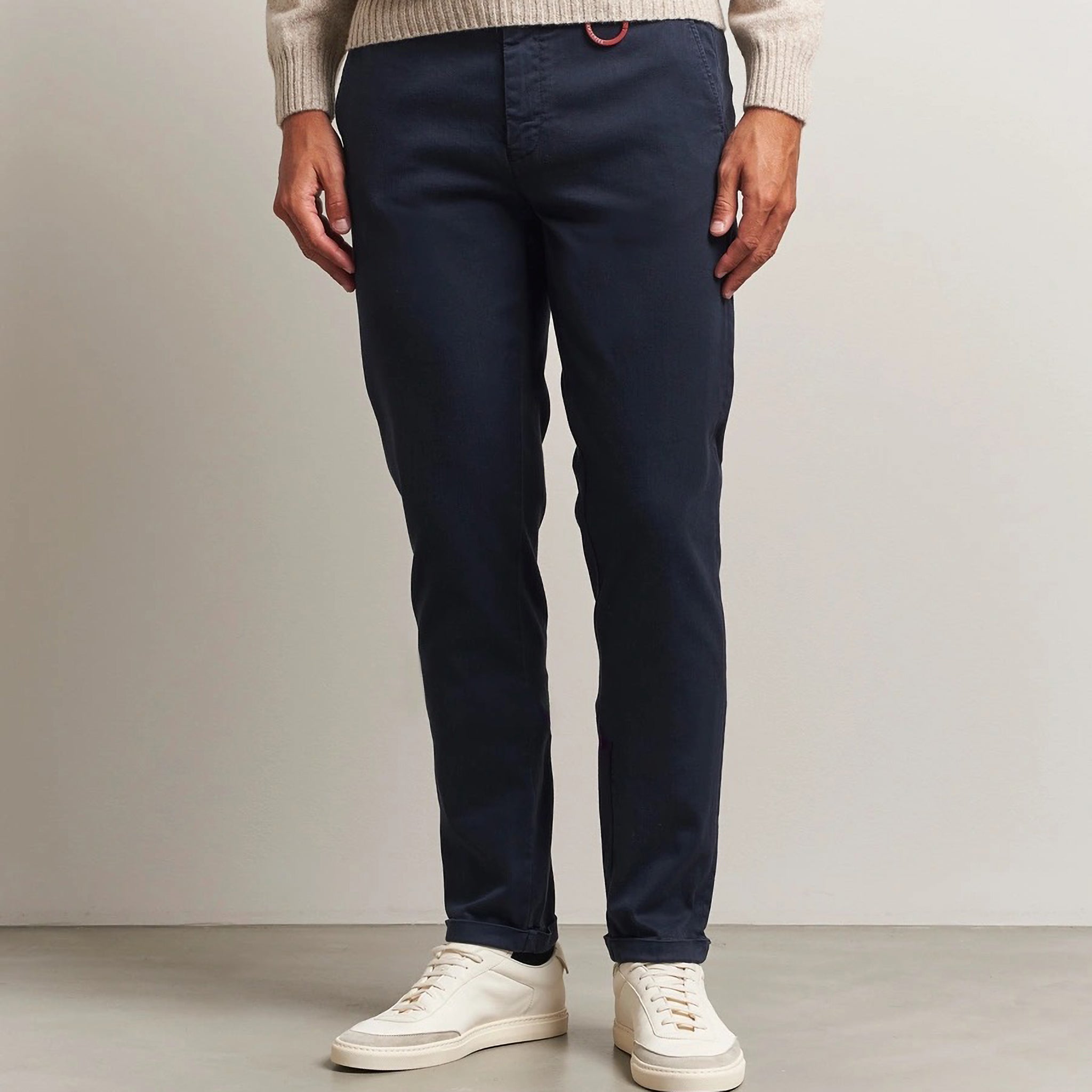 Dark Blue Soft Dye Luis Slim Fit Super-Stretch Chino Pants - TRAMAROSSA - Boutique Jacques International