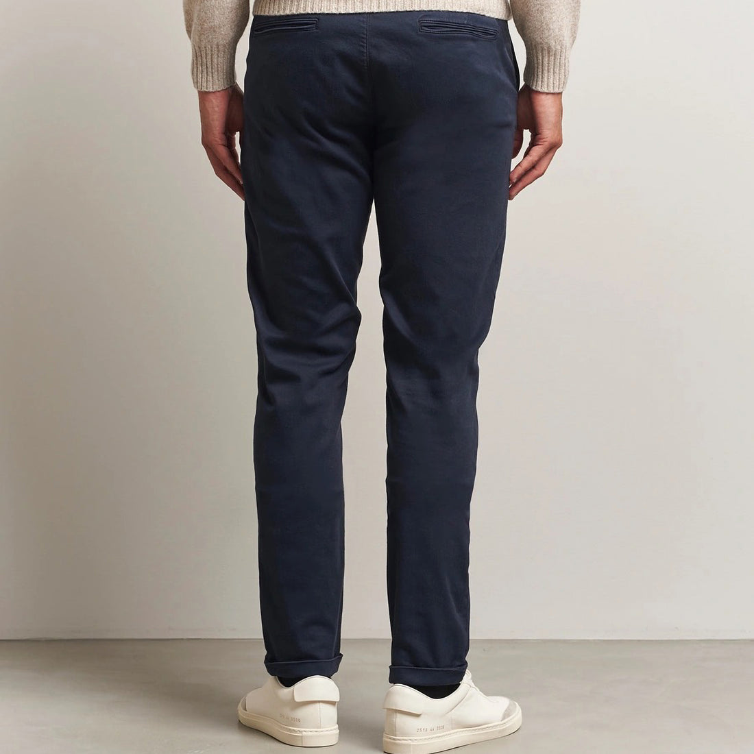 Dark Blue Soft Dye Luis Slim Fit Super-Stretch Chino Pants - TRAMAROSSA - Boutique Jacques International
