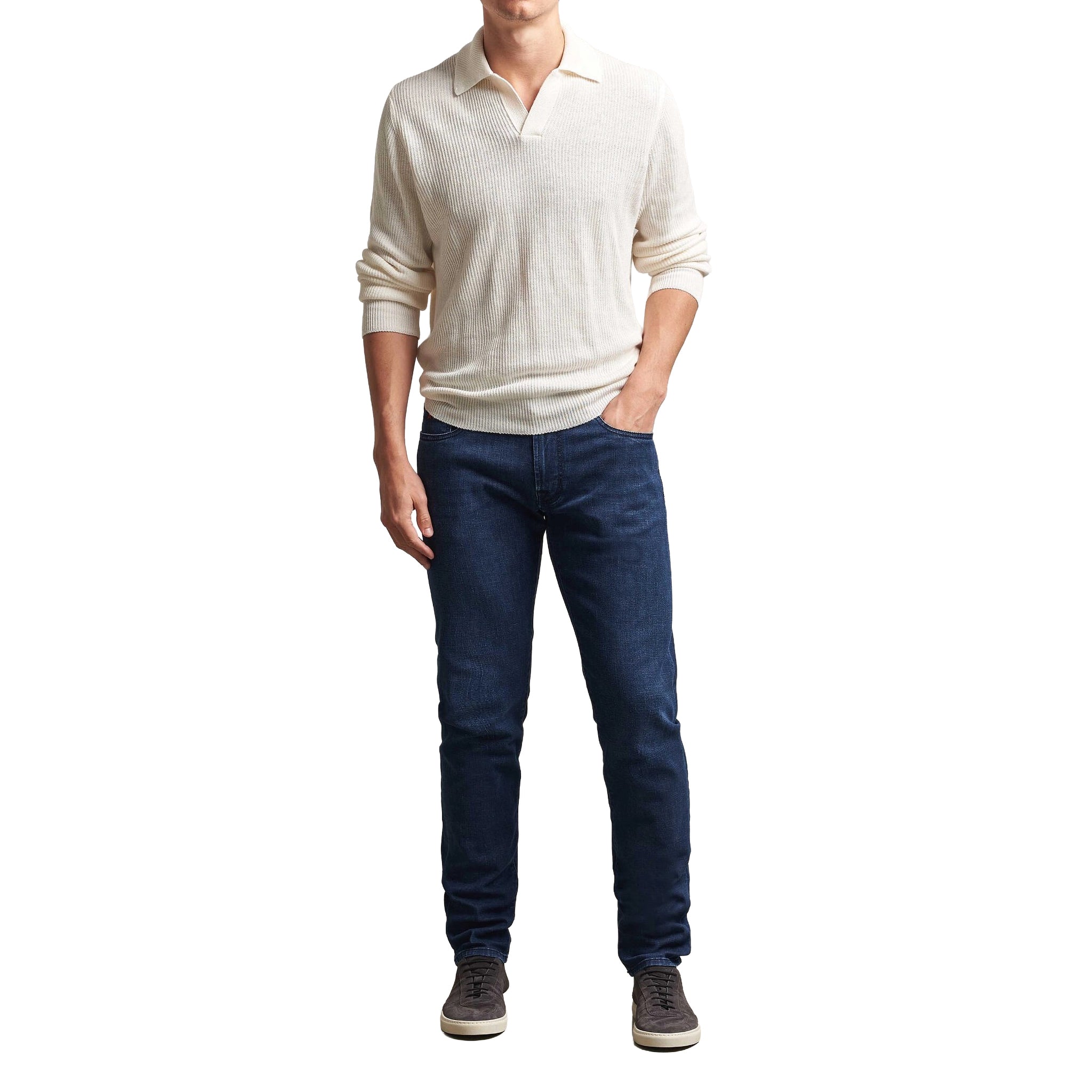 Blue Black Used R-Elax Michelangelo Modern Fit Super-Stretch Denim - TRAMAROSSA - Boutique Jacques International