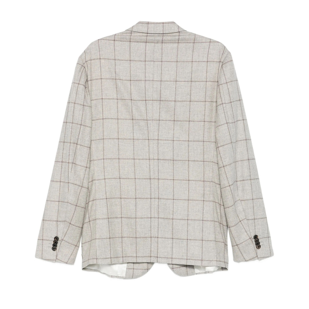 Light Gray Check Wool-Cashmere Modern Fit Sport Coat - Corneliani