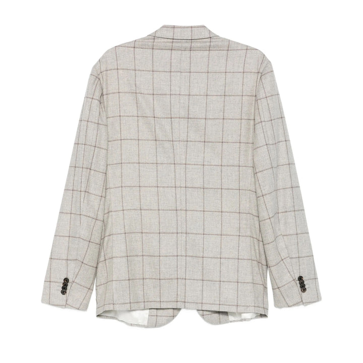 Light Gray Check Wool-Cashmere Modern Fit Sport Coat - Corneliani