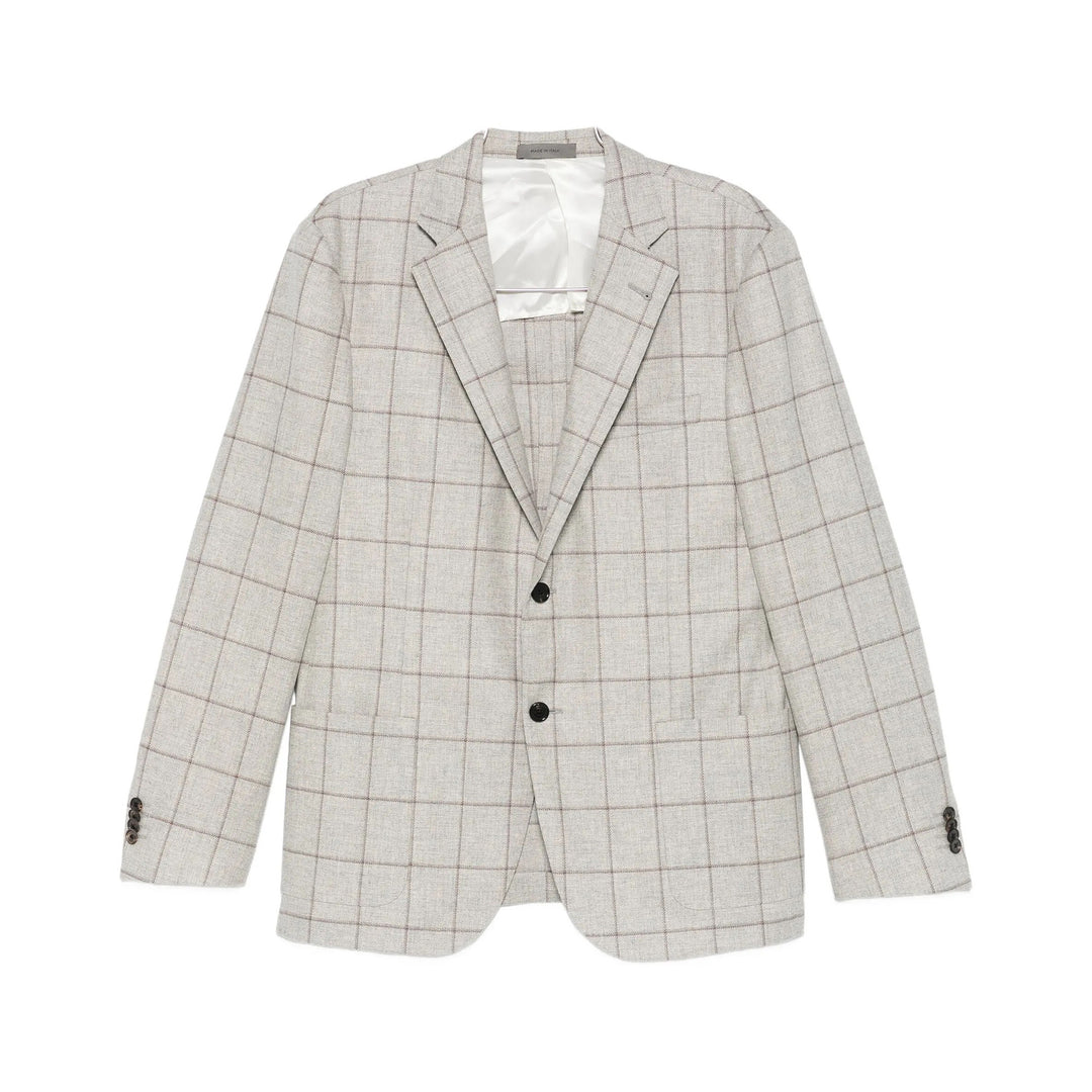 Light Gray Check Wool-Cashmere Modern Fit Sport Coat - Corneliani