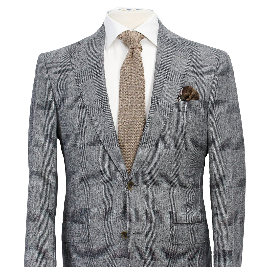 Gray Prince of Wales Wool Esprit Modern Fit Suit - Jack Victor