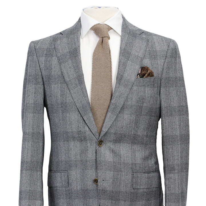 Gray Prince of Wales Wool Esprit Modern Fit Suit - Jack Victor