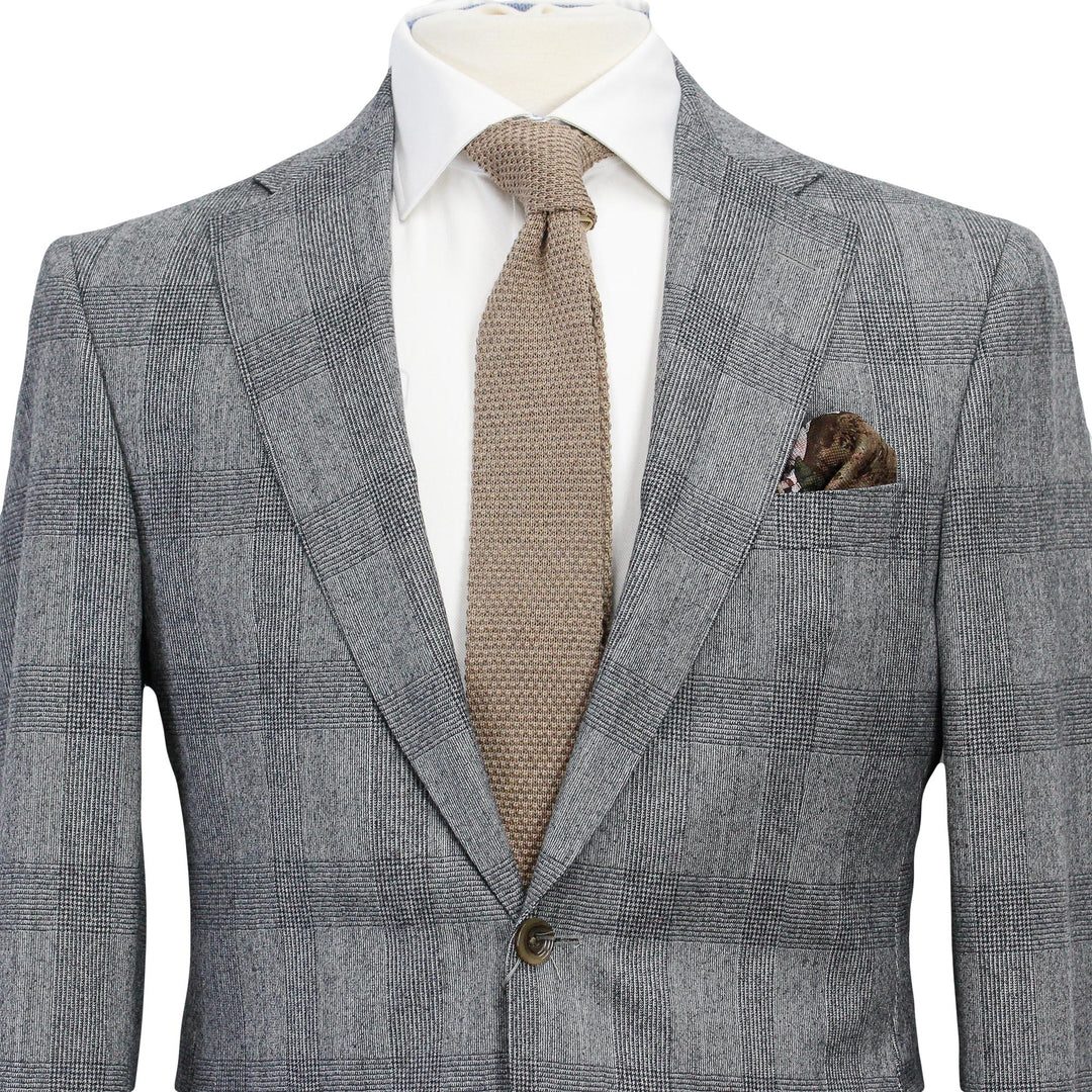 Gray Prince of Wales Wool Esprit Modern Fit Suit - Jack Victor
