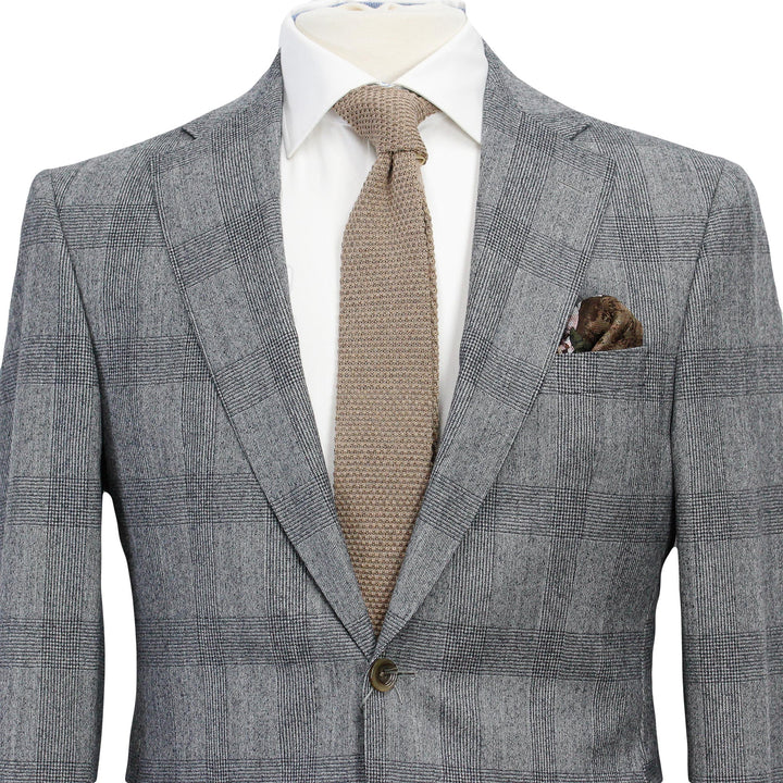 Gray Prince of Wales Wool Esprit Modern Fit Suit - Jack Victor