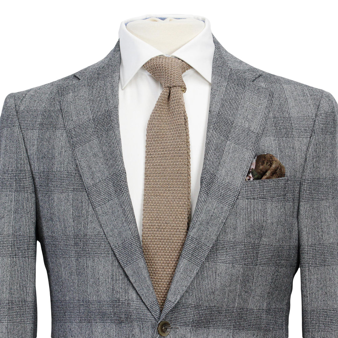 Gray Prince of Wales Wool Esprit Modern Fit Suit - Jack Victor
