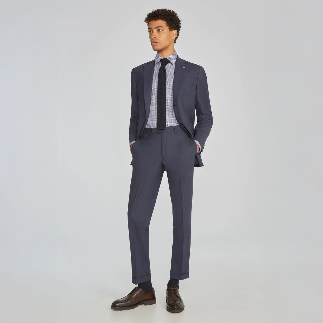 Blue Solid Smart-Twist Wool Stretch Dean Contemporary Fit Suit - Jack Victor