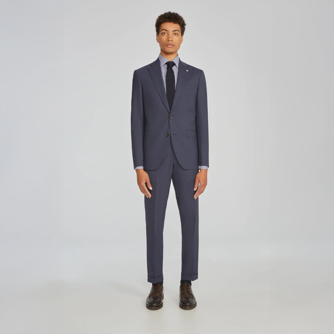 Blue Solid Smart-Twist Wool Stretch Dean Contemporary Fit Suit - Jack Victor