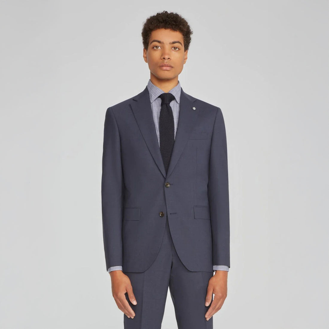 Blue Solid Smart-Twist Wool Stretch Dean Contemporary Fit Suit - Jack Victor