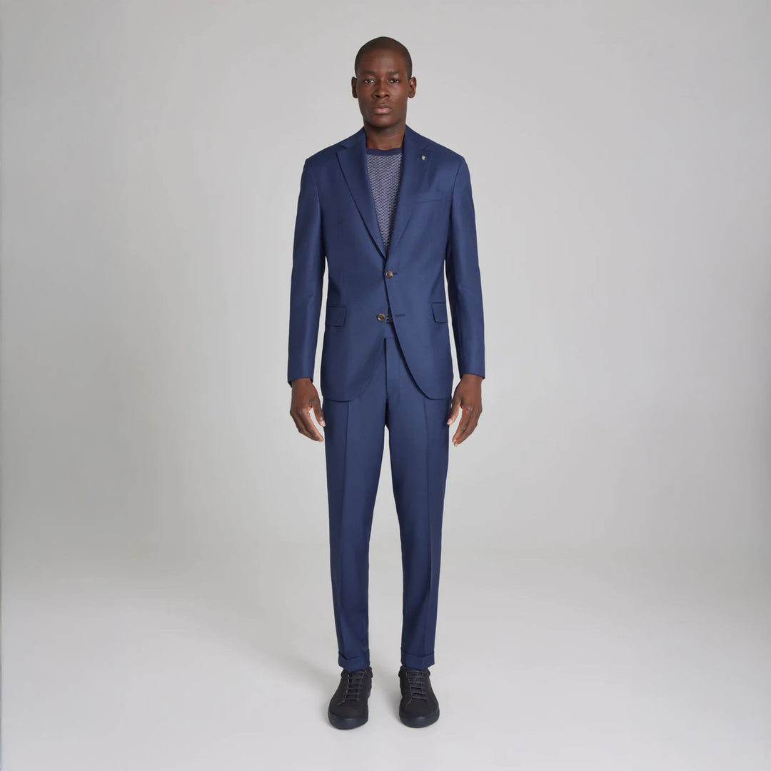 Royal Blue Solid Super 120s Wool Dean Contemporary Trim Fit Suit - Jack Victor