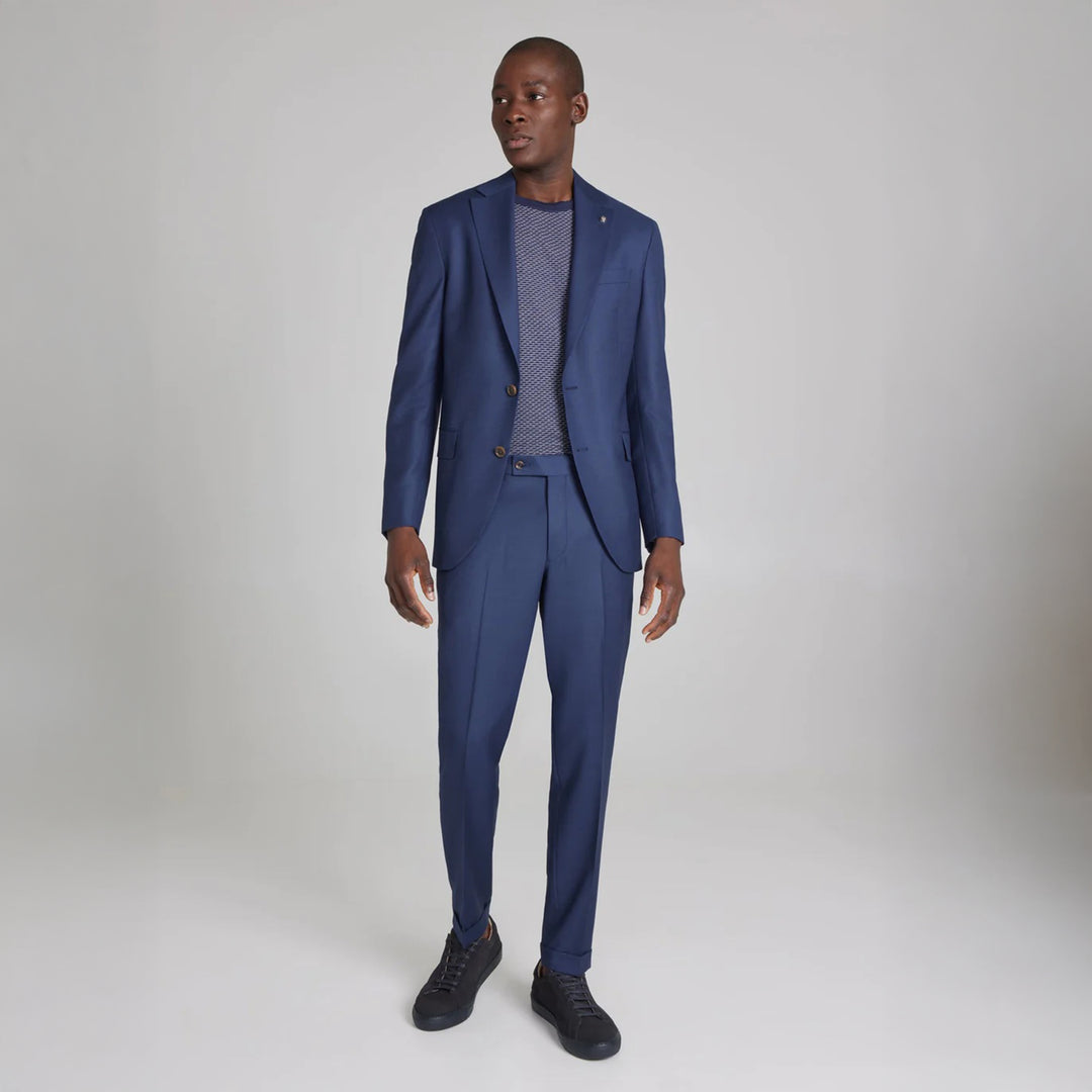 Royal Blue Solid Super 120s Wool Dean Contemporary Trim Fit Suit - Jack Victor