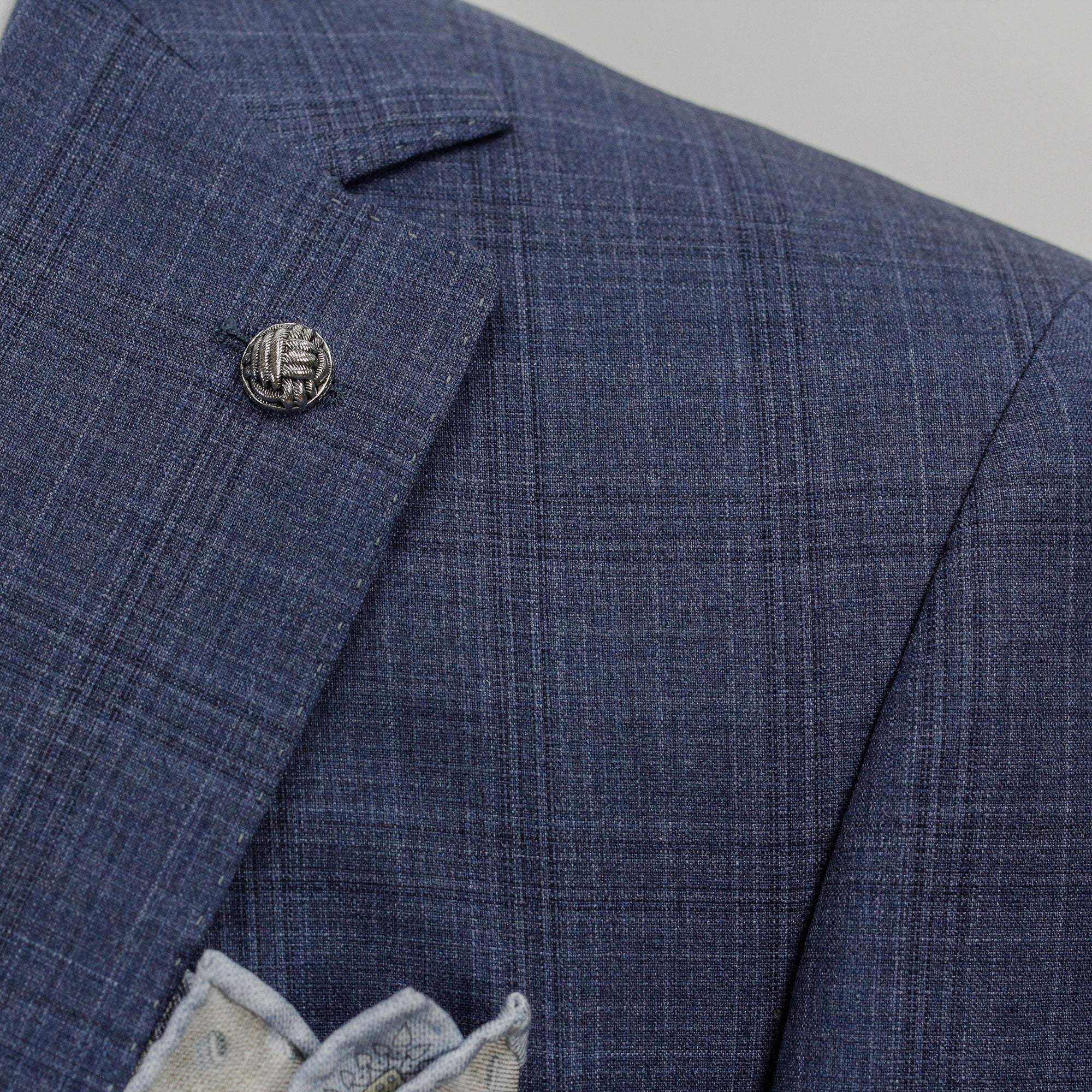 Stone Blue Tonal Check Esprit Modern Fit Suit - Jack Victor