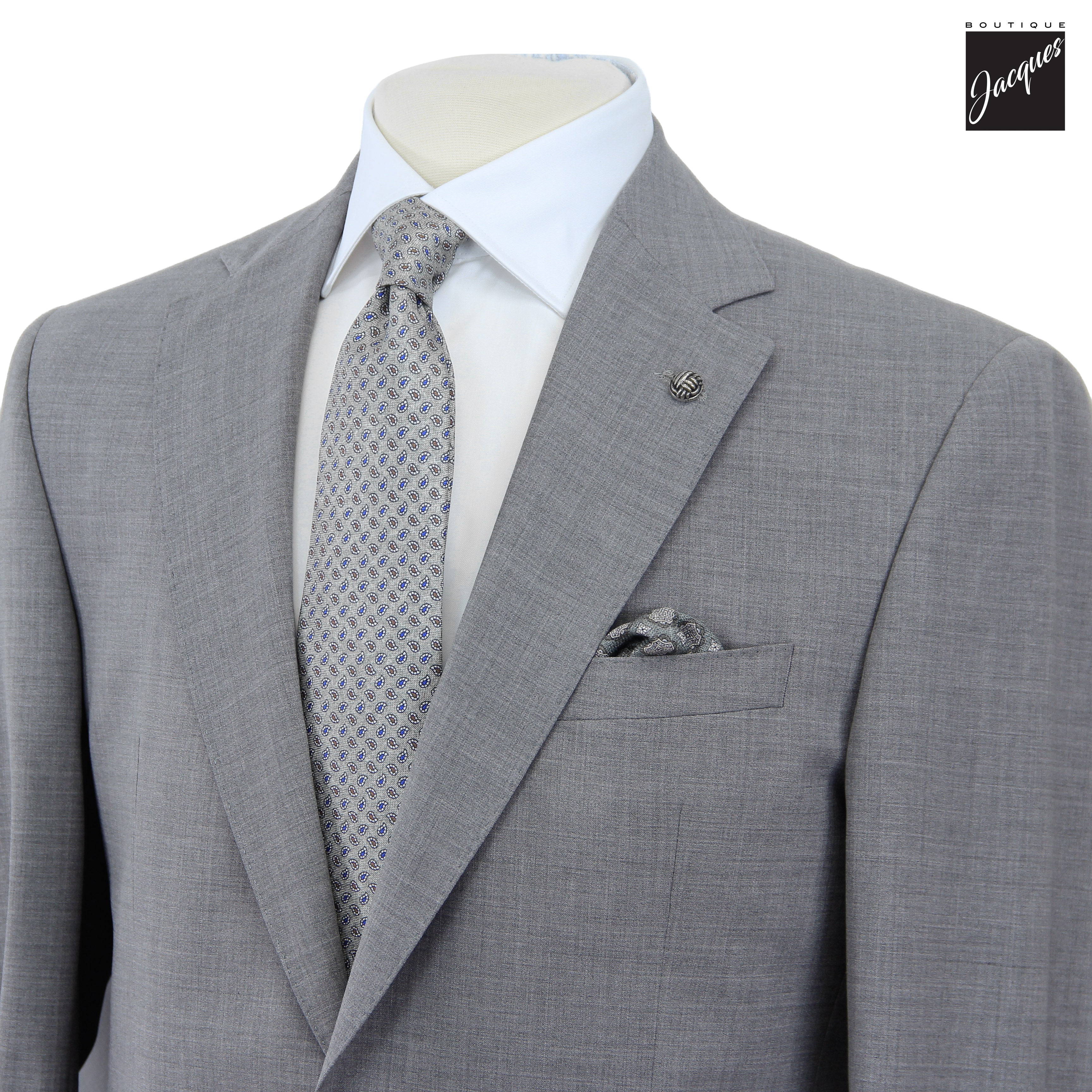 Gray Neat Super 110's Wool Esprit Modern Fit Suit - Jack Victor