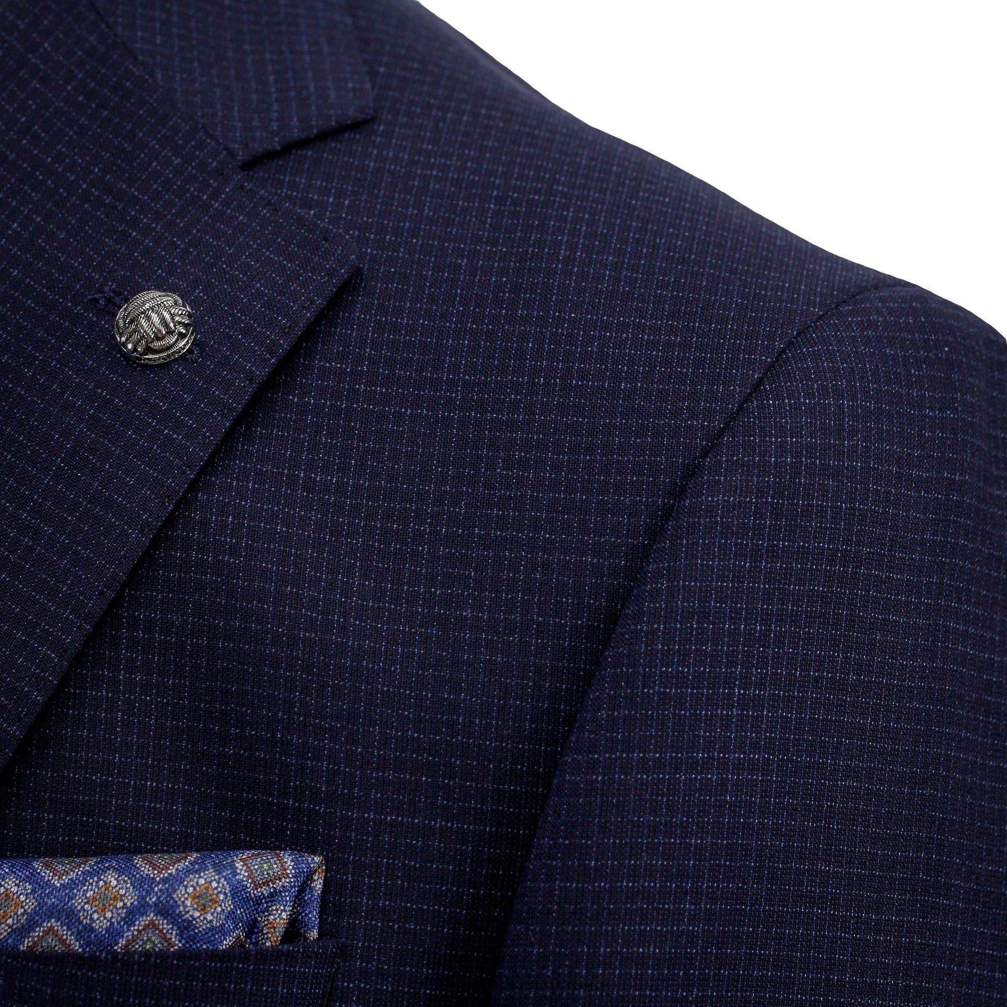 Navy Micro-Check Esprit Modern Fit Lyocell-Wool Suit - Jack Victor