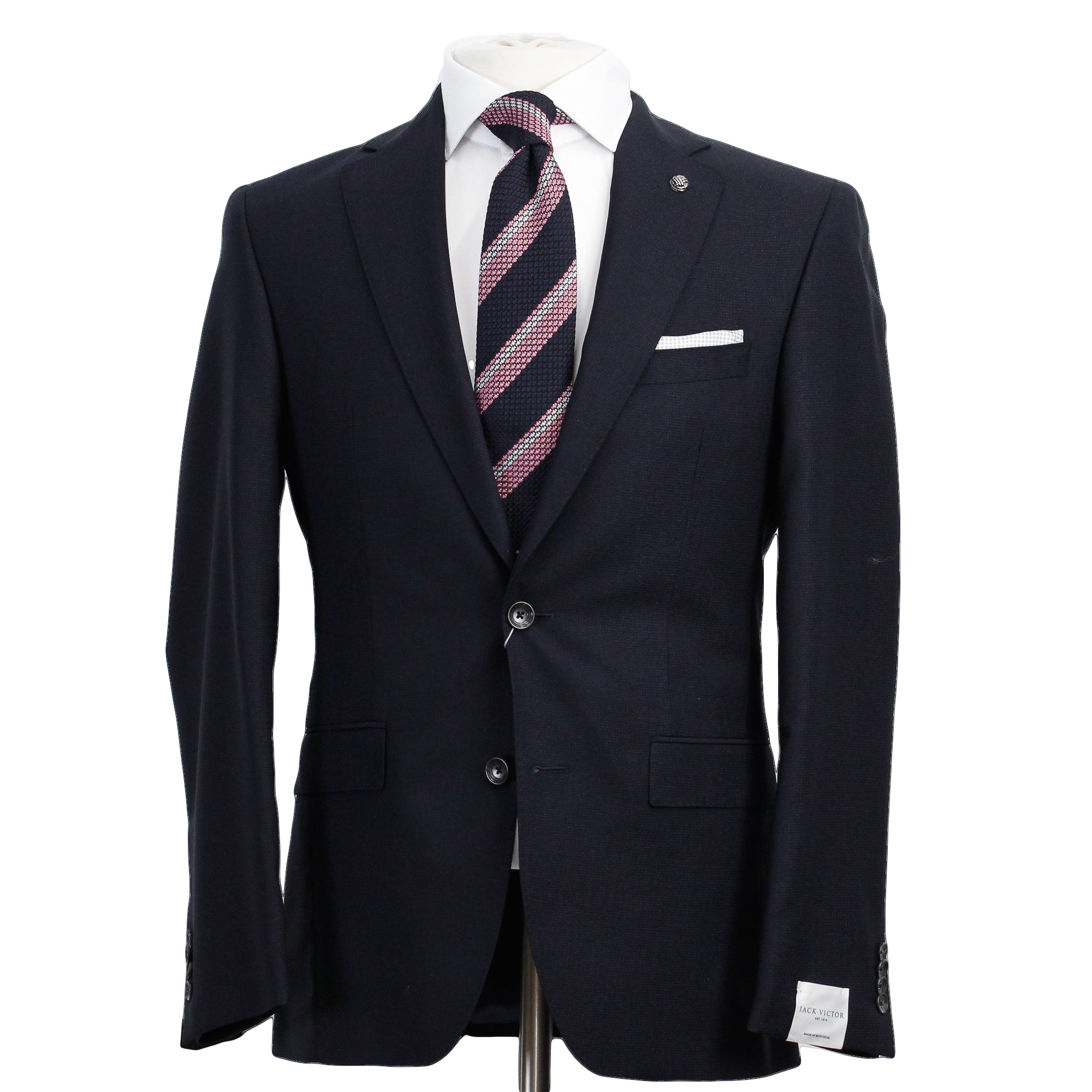 Navy Blue Crepe Finish Esprit Modern Fit Wool Suit - Jack Victor