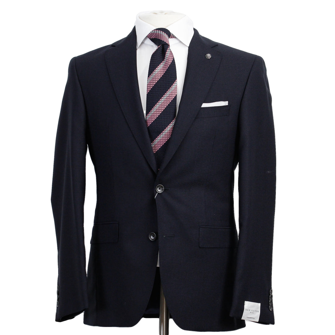 Navy Blue Crepe Finish Esprit Modern Fit Wool Suit - Jack Victor