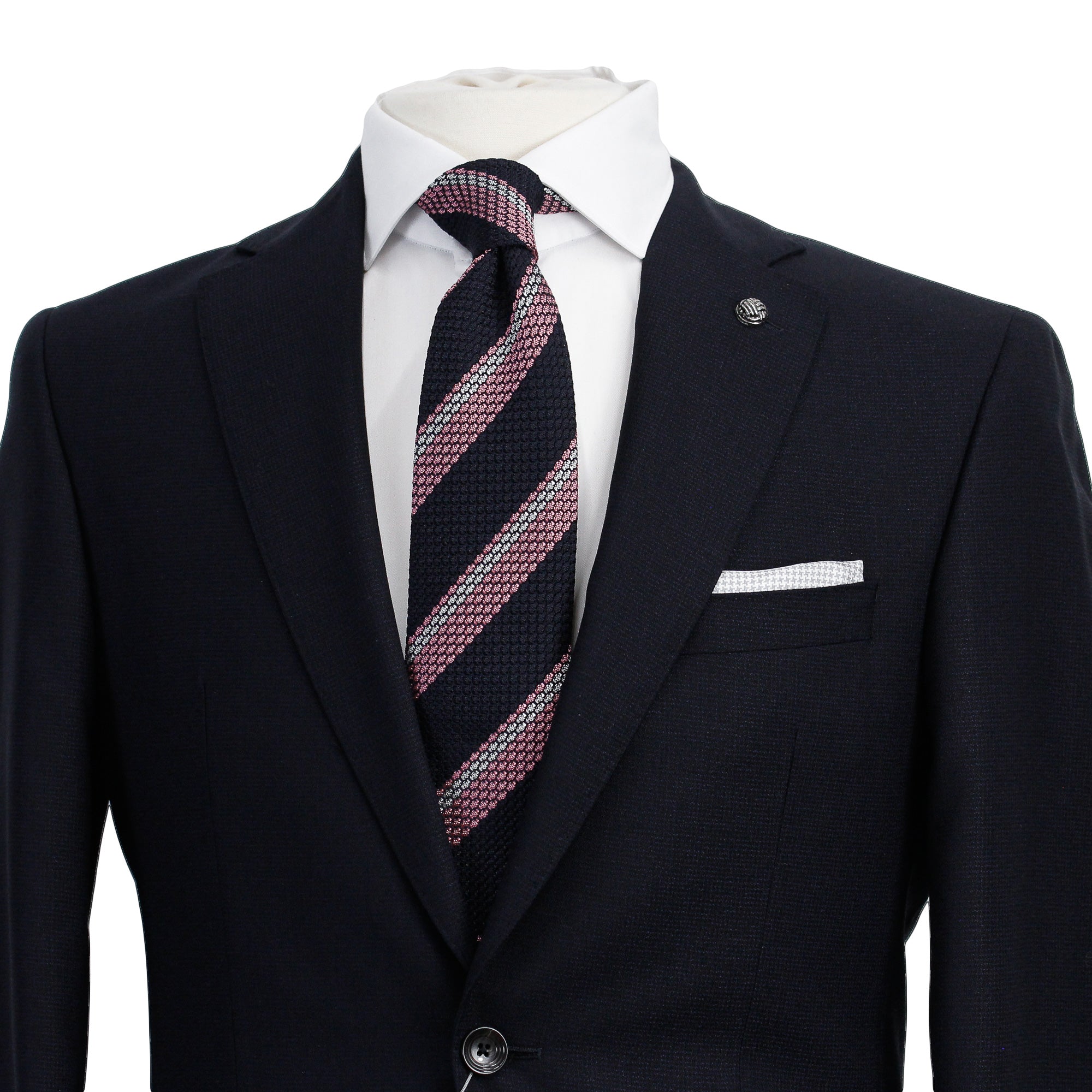 Navy Blue Crepe Finish Esprit Modern Fit Wool Suit - Jack Victor