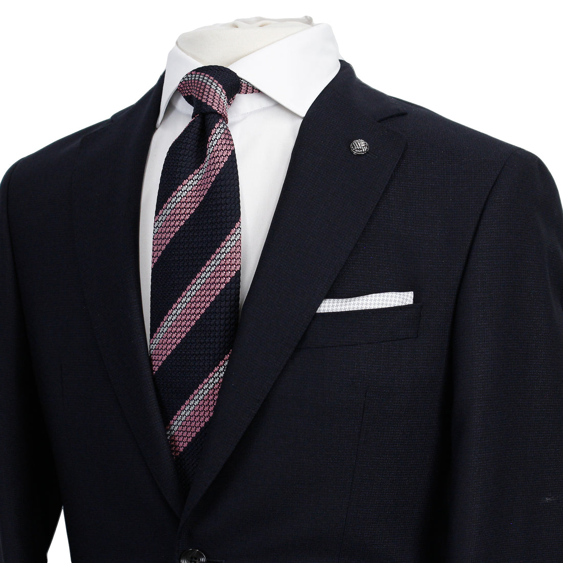 Navy Blue Crepe Finish Esprit Modern Fit Wool Suit - Jack Victor