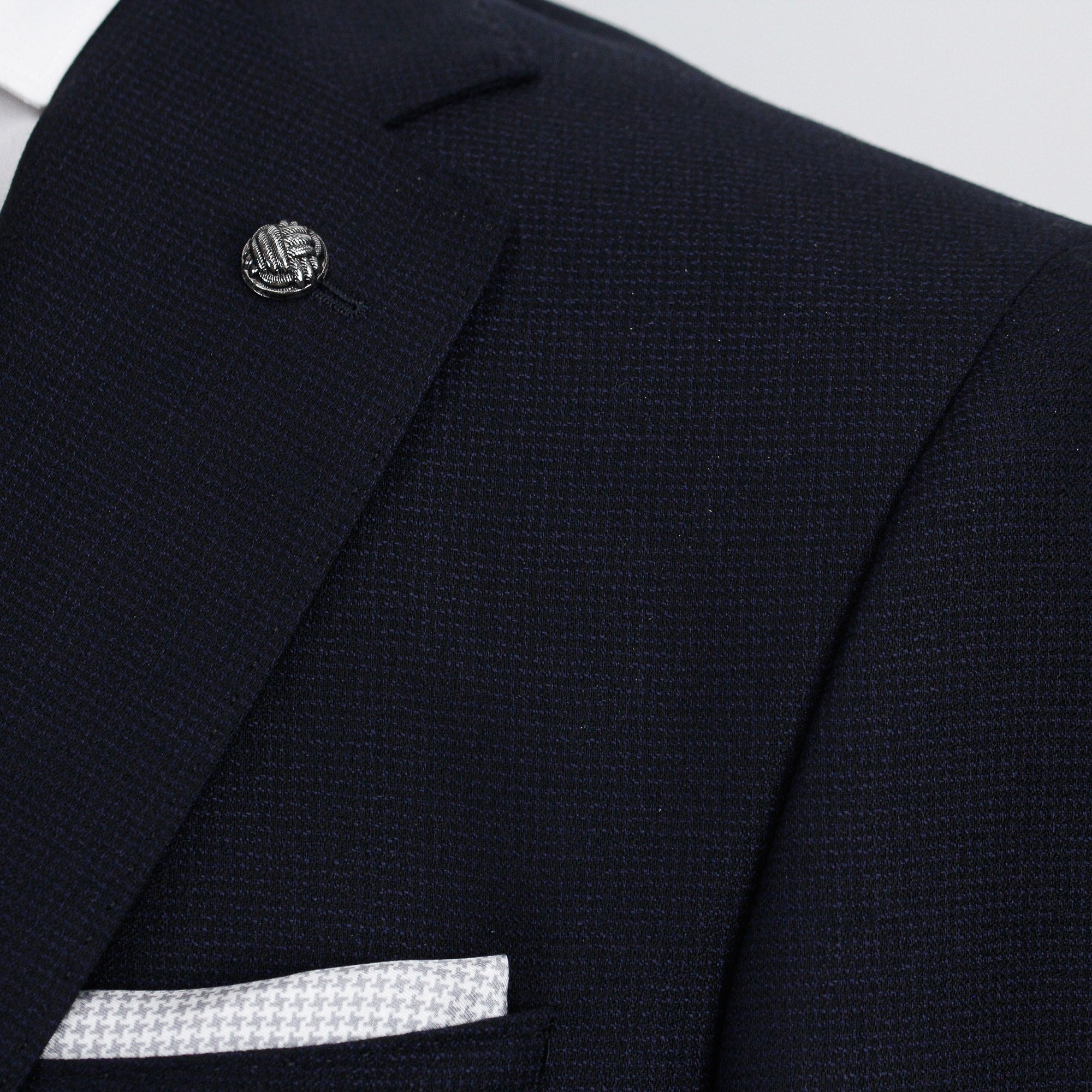 Navy Blue Crepe Finish Esprit Modern Fit Wool Suit - Jack Victor