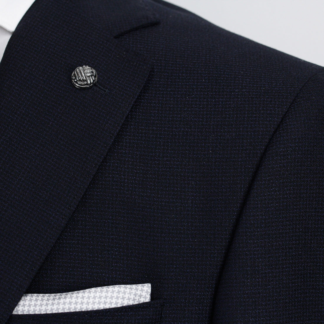 Navy Blue Crepe Finish Esprit Modern Fit Wool Suit - Jack Victor