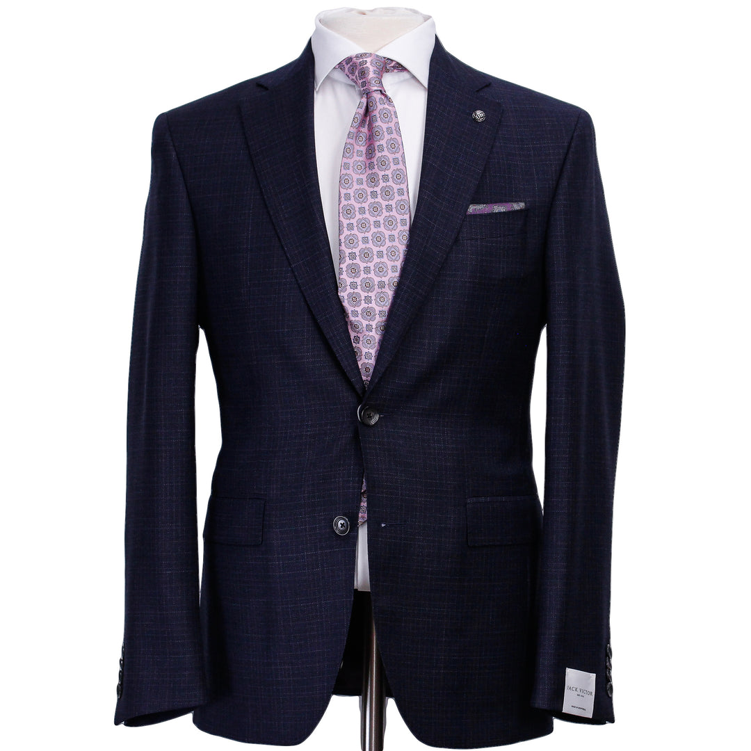 Blue Micro-Pattern Urban Slim Fit Wool Suit - Jack Victor