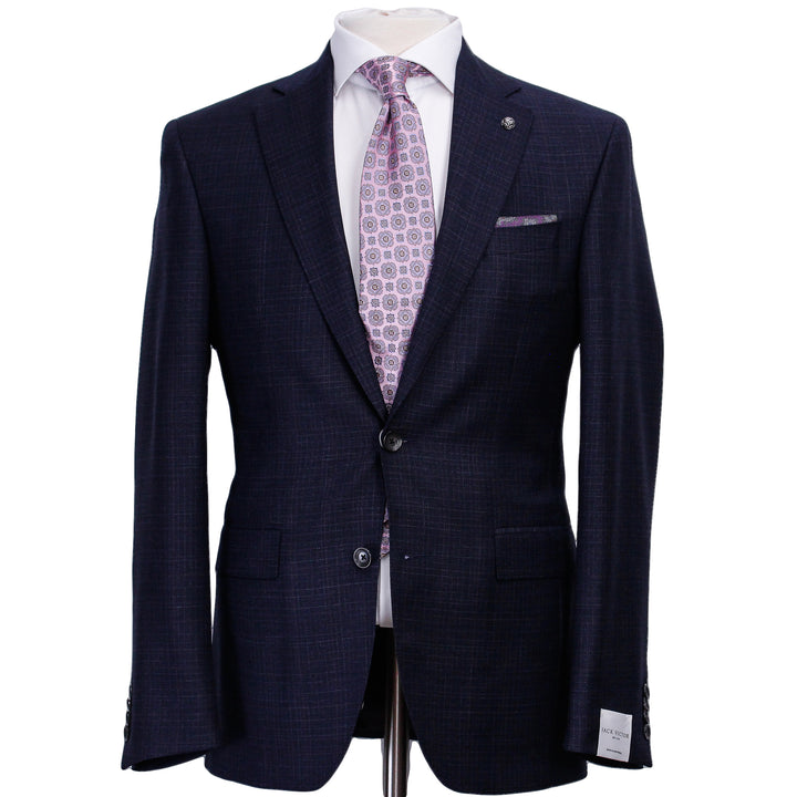 Blue Micro-Pattern Urban Slim Fit Wool Suit - Jack Victor