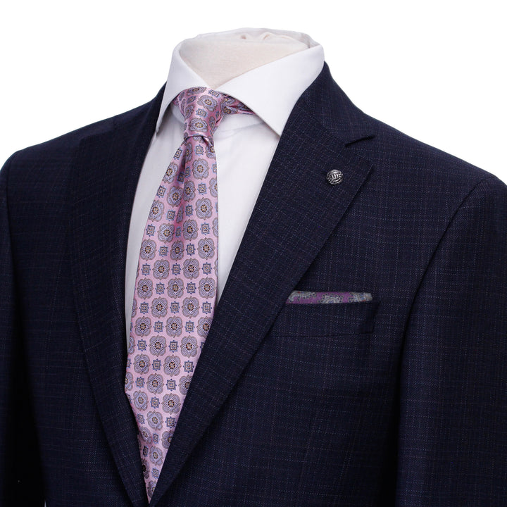 Blue Micro-Pattern Urban Slim Fit Wool Suit - Jack Victor