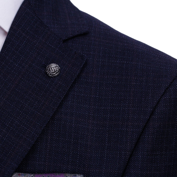 Blue Micro-Pattern Urban Slim Fit Wool Suit - Jack Victor