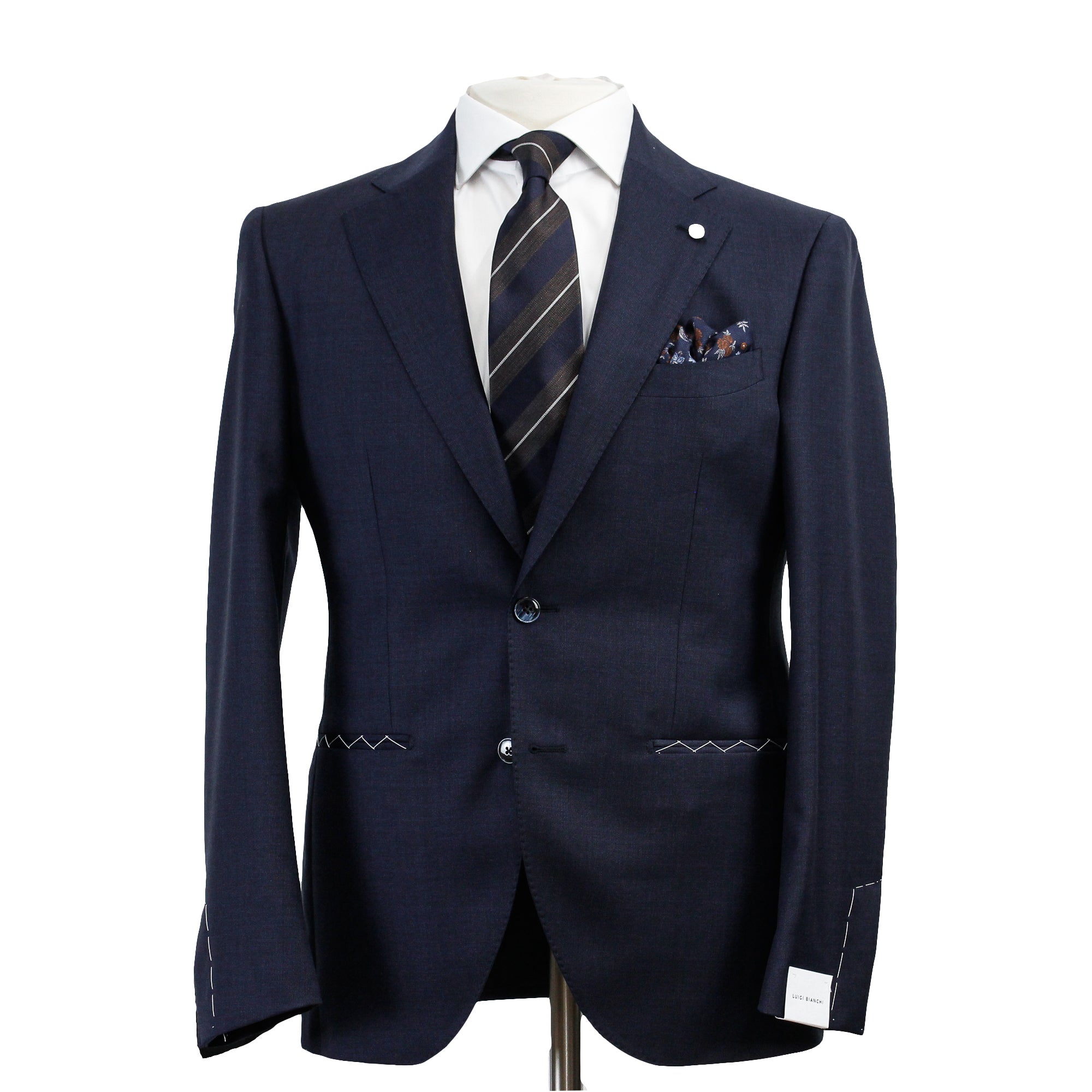 Blue Neat Mantua Contemporary Fit Suit - Luigi Bianchi - Boutique Jacques International