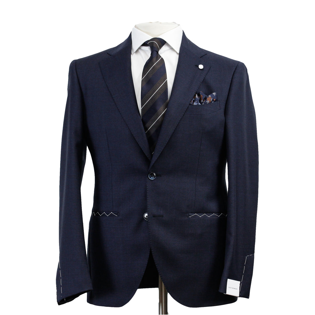 Blue Neat Mantua Contemporary Fit Suit - Luigi Bianchi - Boutique Jacques International