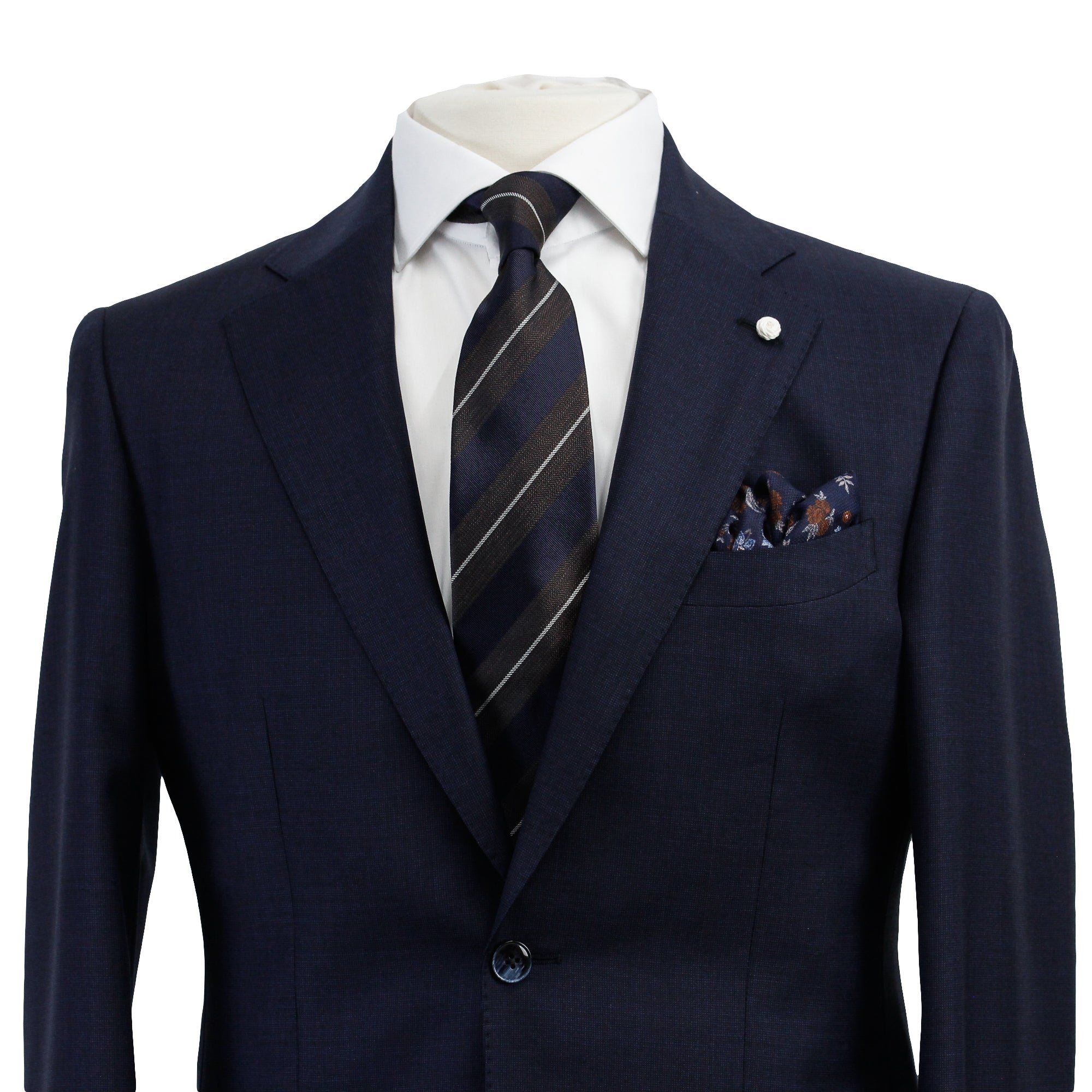 Blue Neat Mantua Contemporary Fit Suit - Luigi Bianchi - Boutique Jacques International