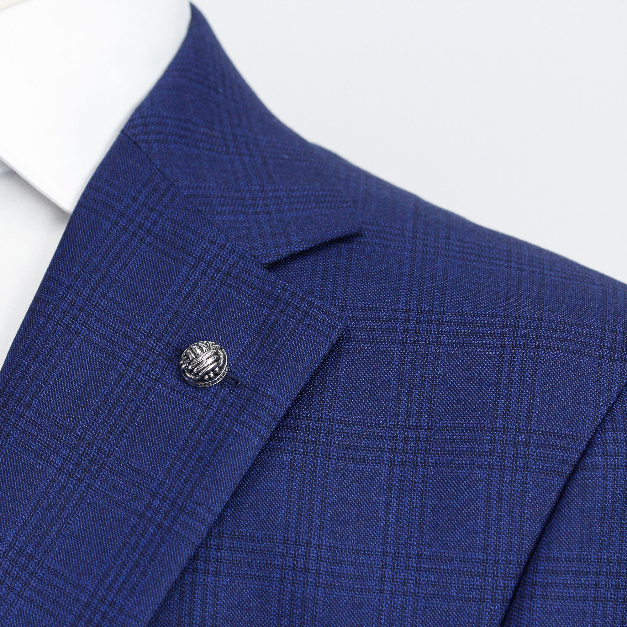Blue Tonal Glen Check Esprit Modern Fit Drago Wool Suit - Jack Victor
