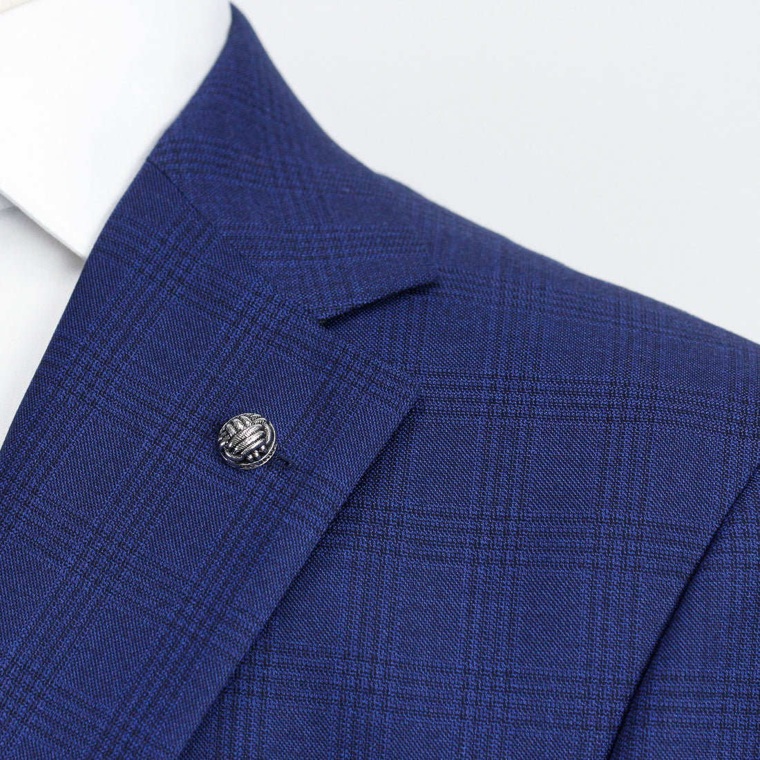 Blue Tonal Glen Check Esprit Modern Fit Drago Wool Suit - Jack Victor