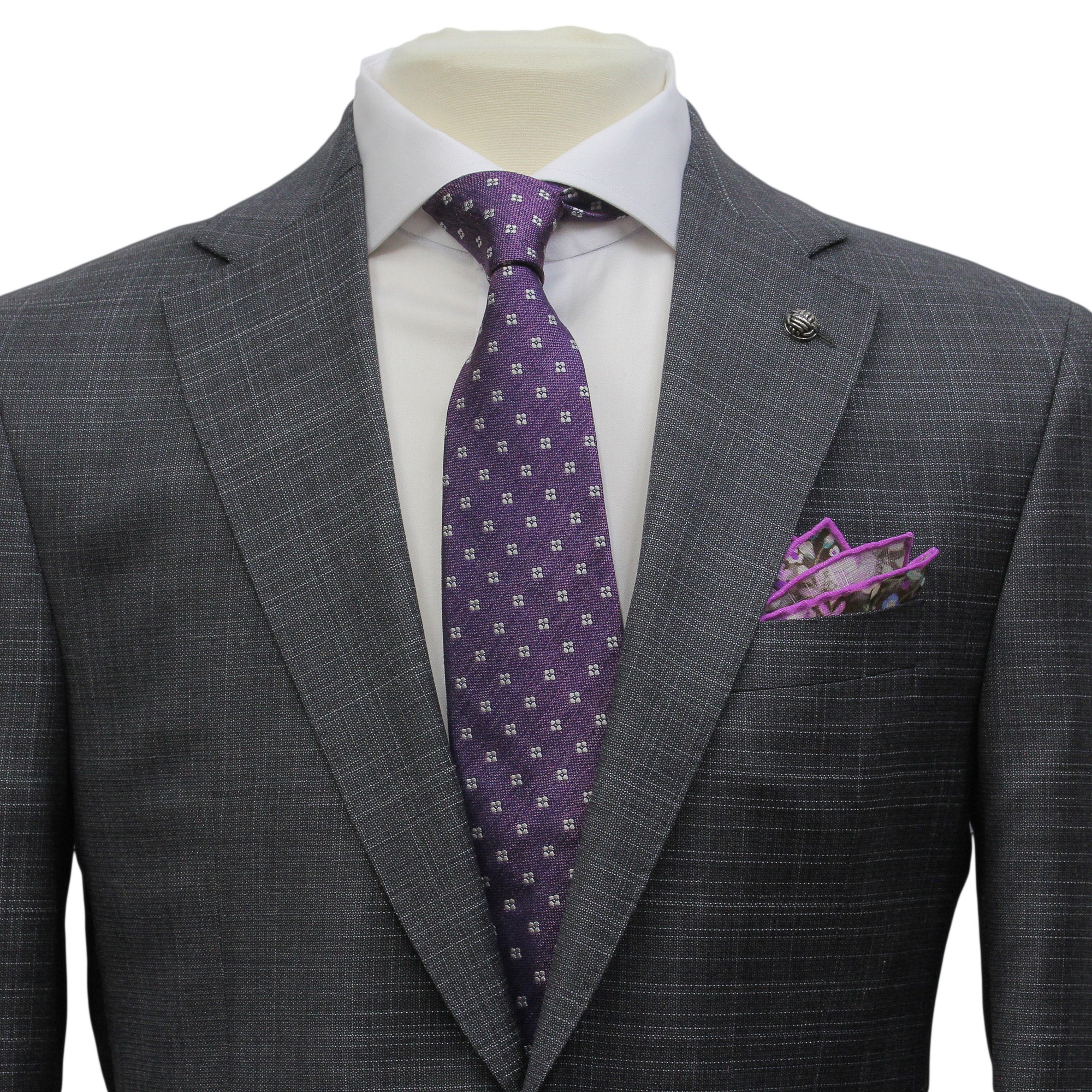 Dark Gray Neat Esprit Modern Fit Super 110s Wool Suit - Jack Victor