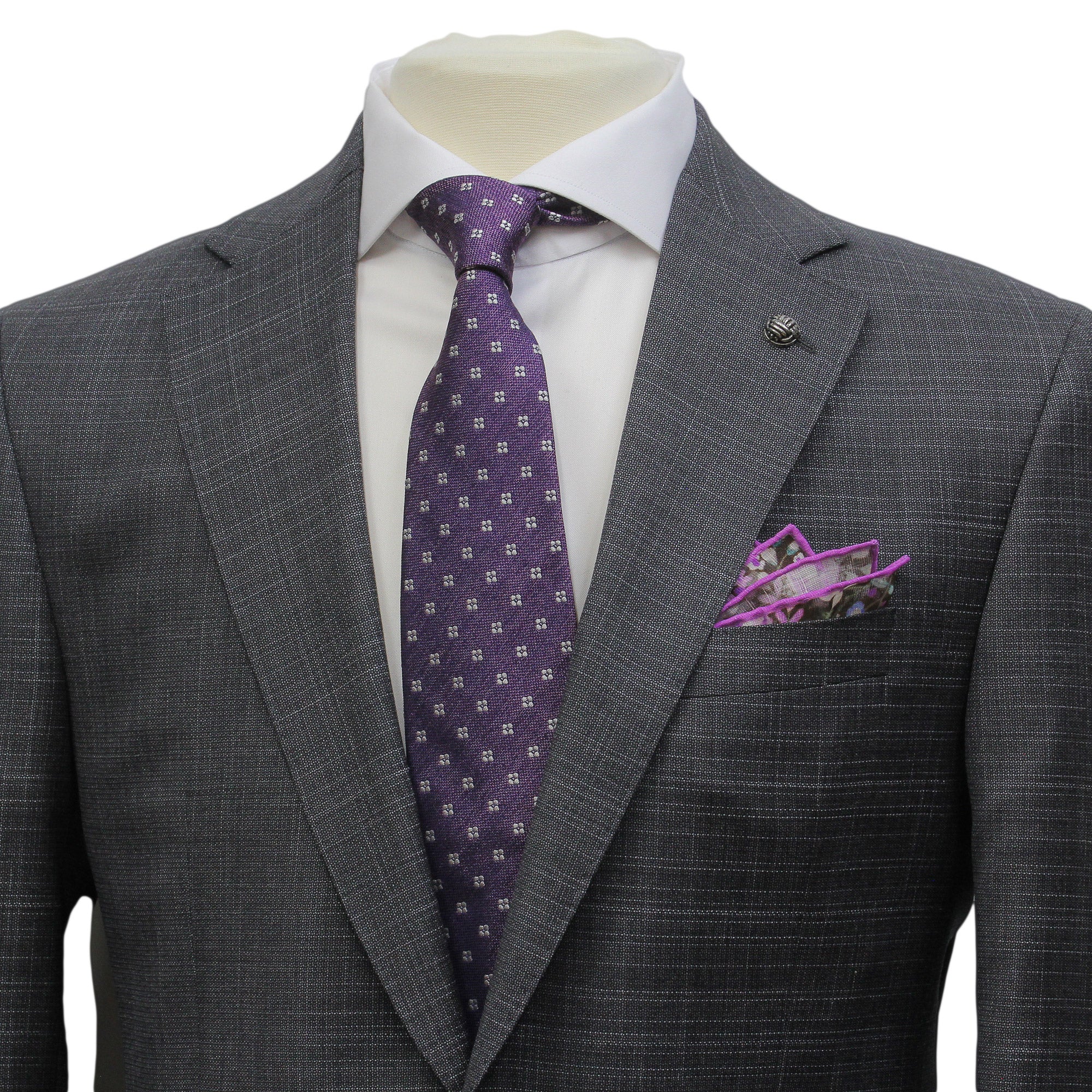 Dark Gray Neat Esprit Modern Fit Super 110s Wool Suit - Jack Victor