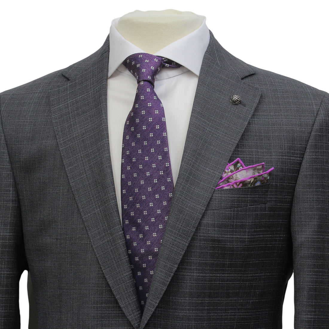 Dark Gray Neat Esprit Modern Fit Super 110s Wool Suit - Jack Victor