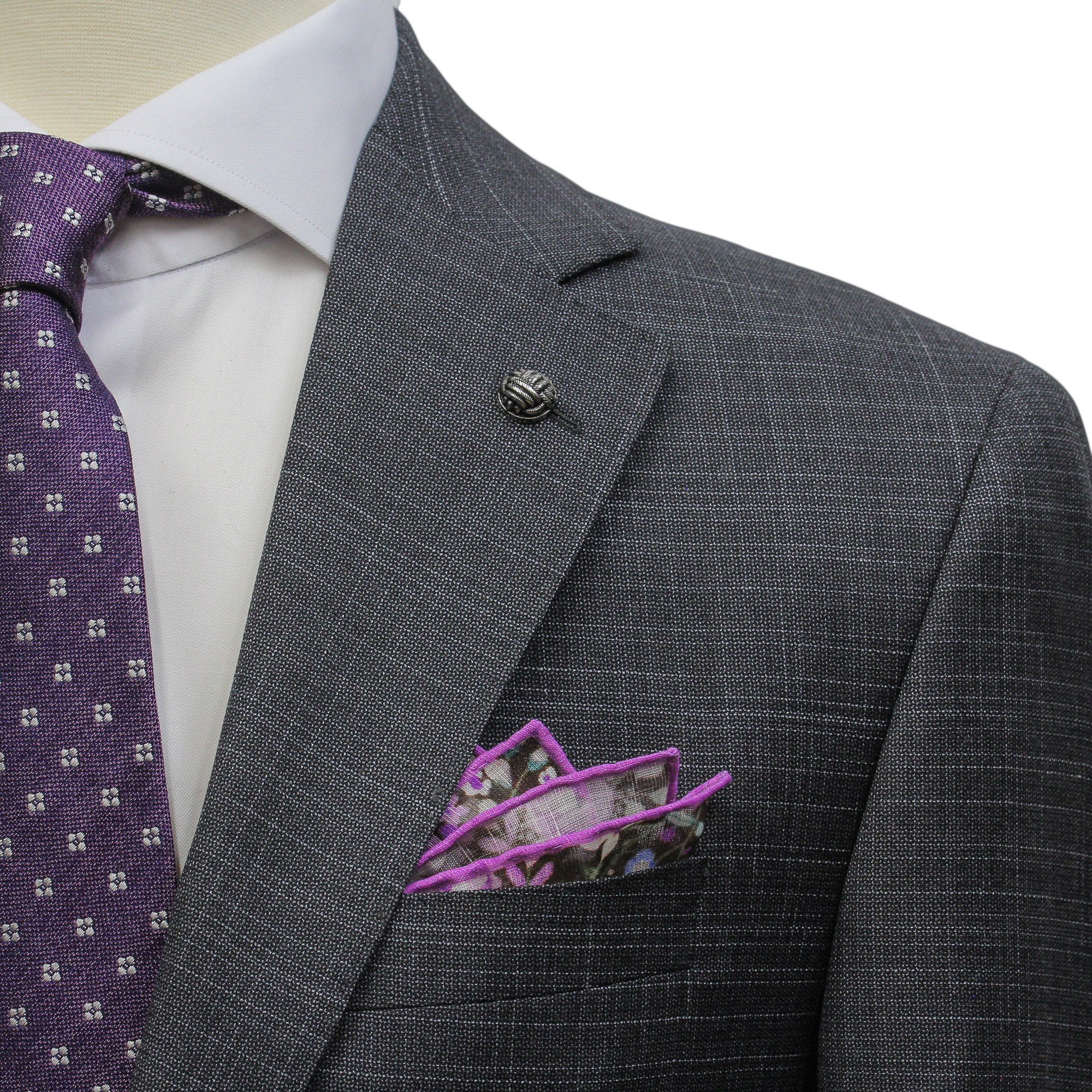 Dark Gray Neat Esprit Modern Fit Super 110s Wool Suit - Jack Victor