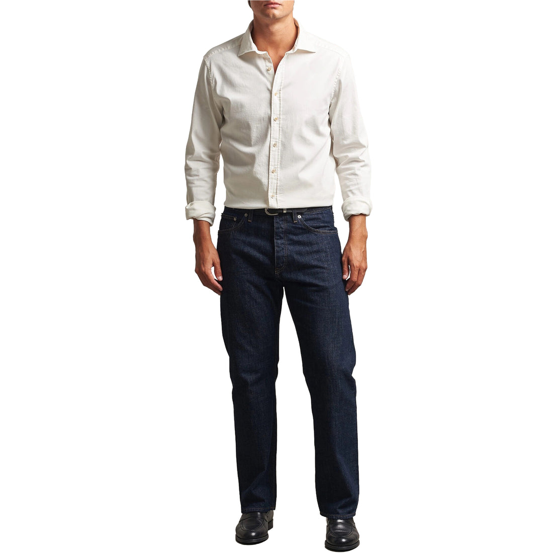 Off-White Denim Cotton-Stretch Slimline Casual Shirt - Stenströms - Boutique Jacques International