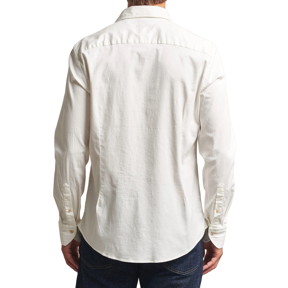 Off-White Denim Cotton-Stretch Slimline Casual Shirt - Stenströms - Boutique Jacques International