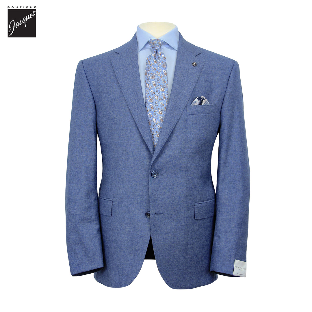 Light Blue Neat Wool/Cotton/Silk Stretch Esprit Modern Fit Suit - Jack Victor