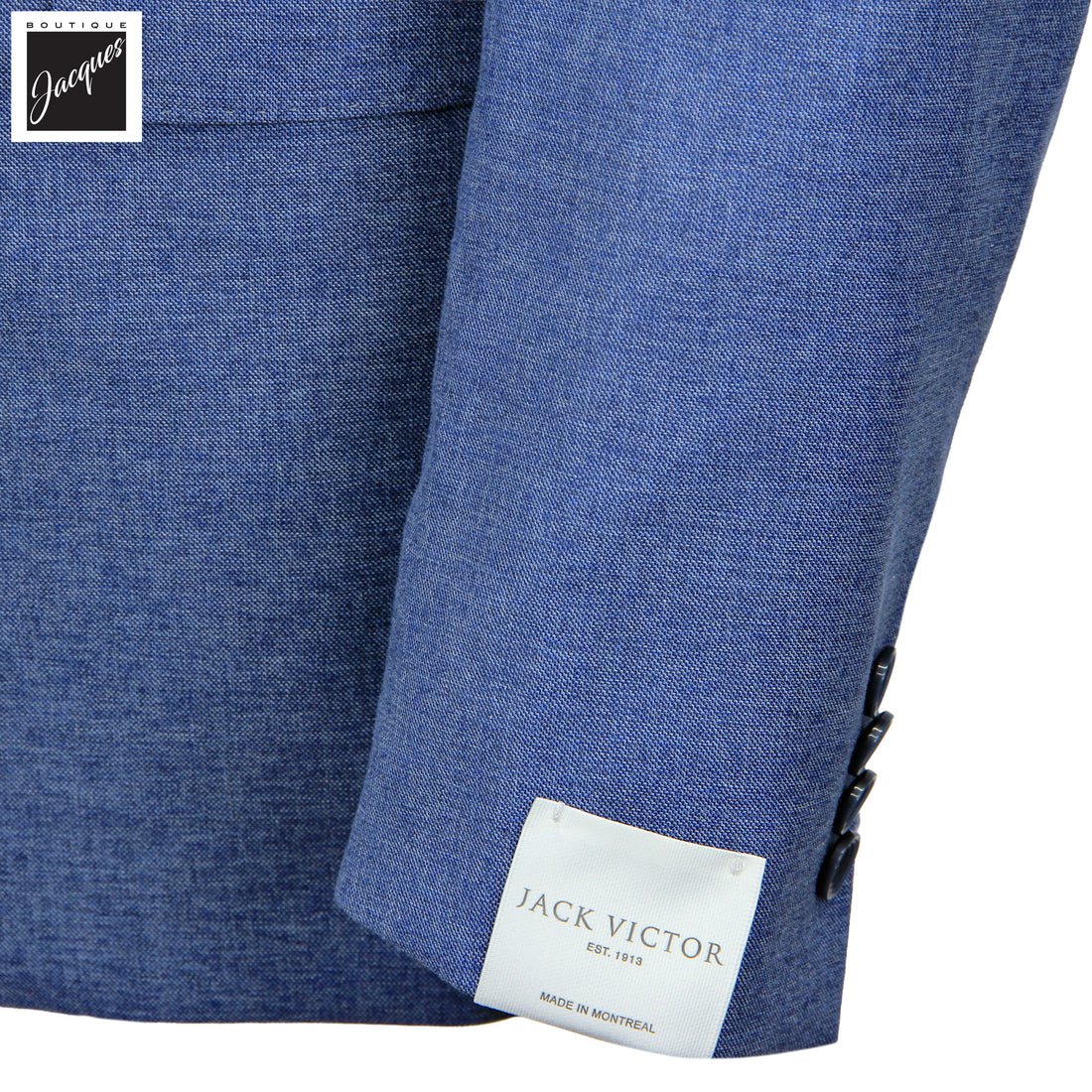 Light Blue Neat Wool/Cotton/Silk Stretch Esprit Modern Fit Suit - Jack Victor