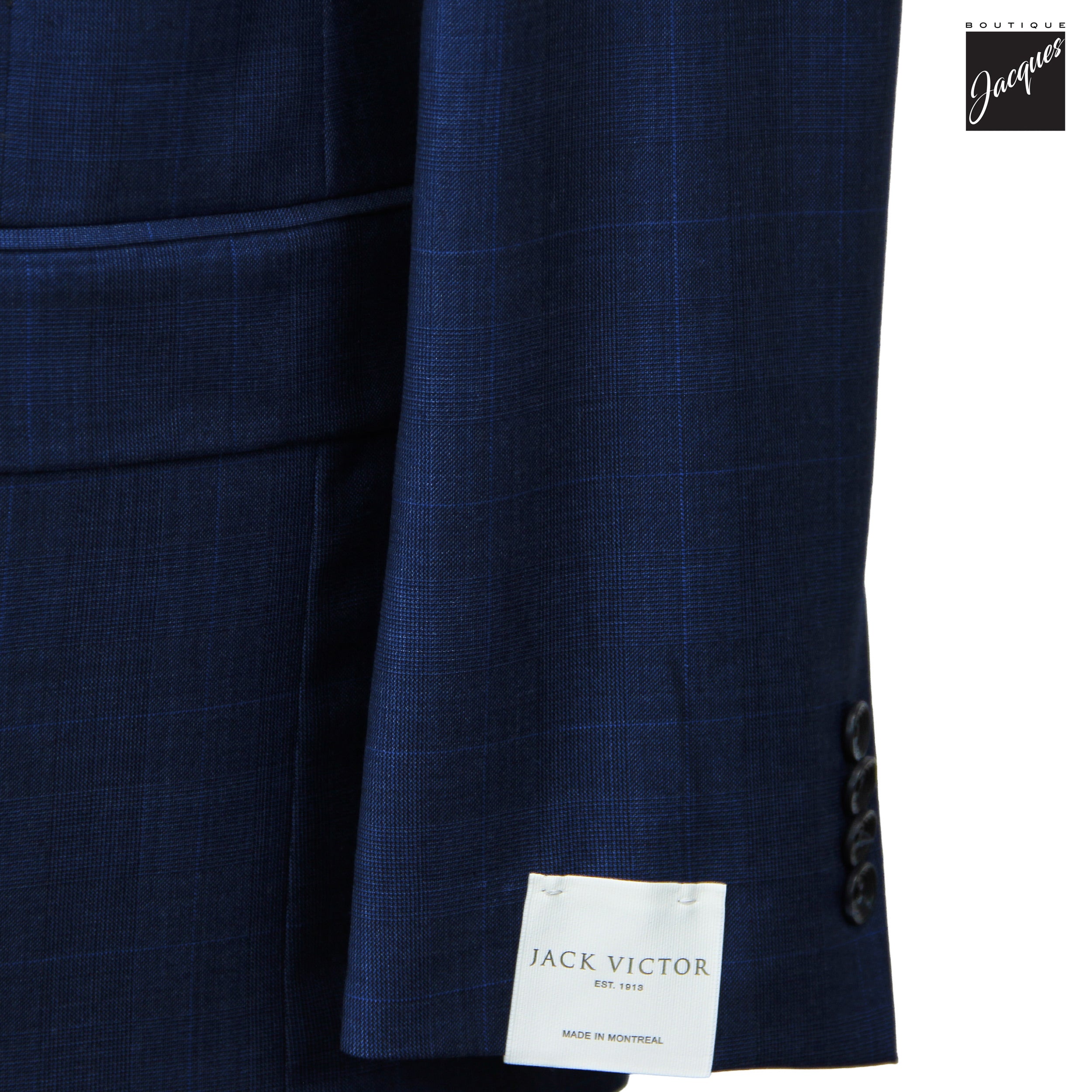 Blue Tonal Check Super 130's Wool Napoli Classic Fit Suit - Jack Victor
