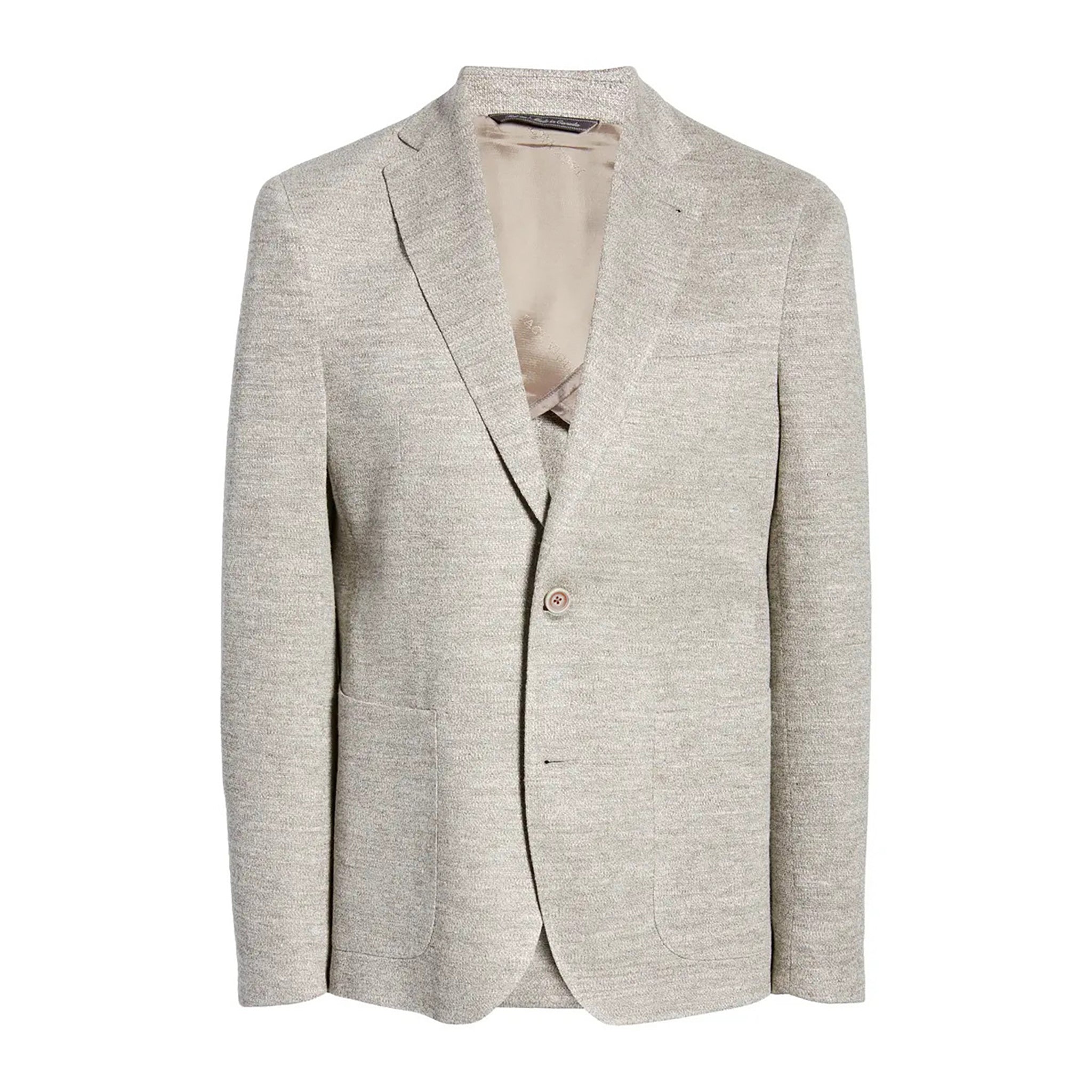 Oatmeal Mouliné Hampton Contemporary Fit Linen Knit Sport Jacket - Jack Victor