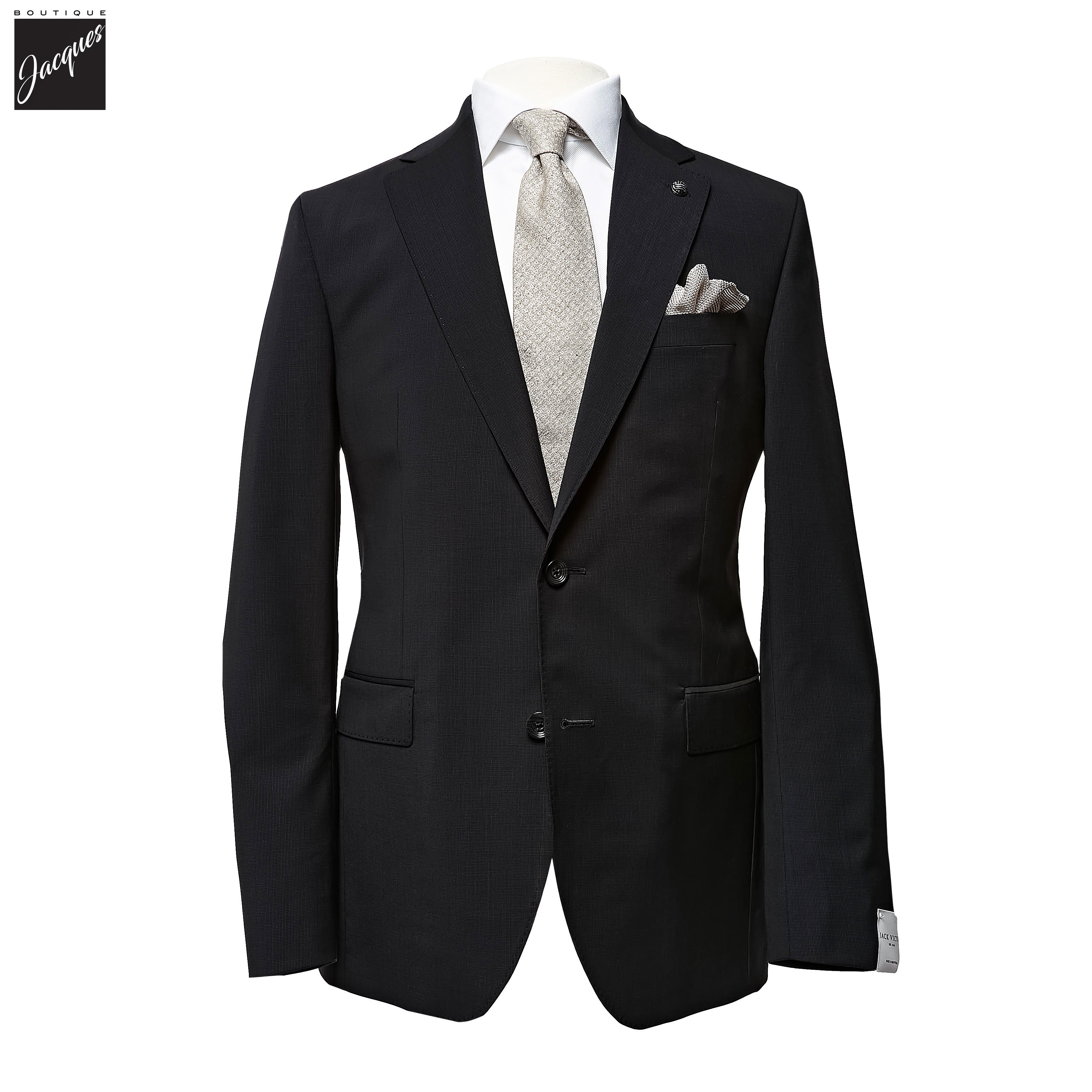 Black Neat Esprit Modern Fit Super 100s Wool Suit - Jack Victor - Boutique Jacques International