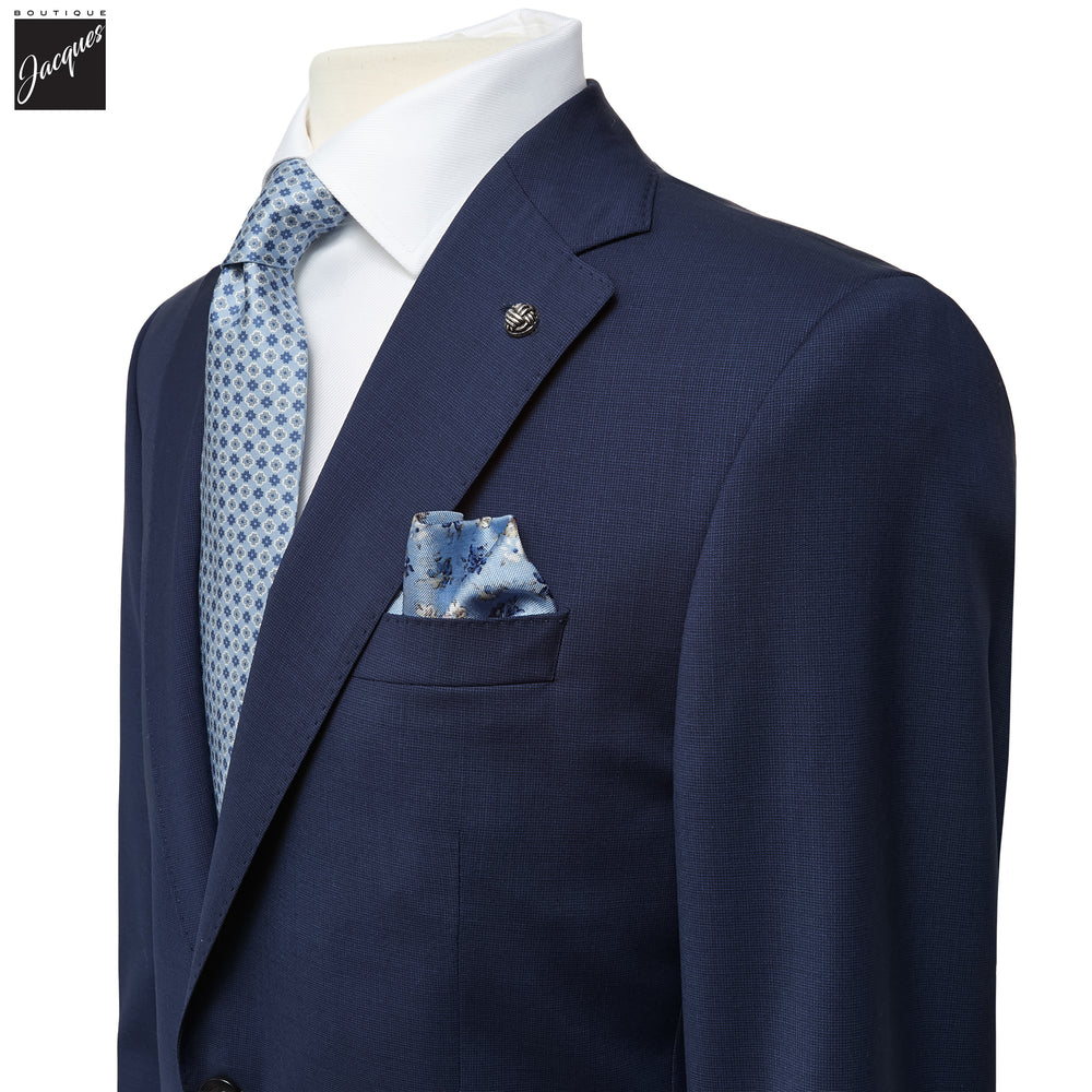 Royal Blue Neat Esprit Modern Fit Super 100s Wool Suit - Jack Victor - Boutique Jacques International