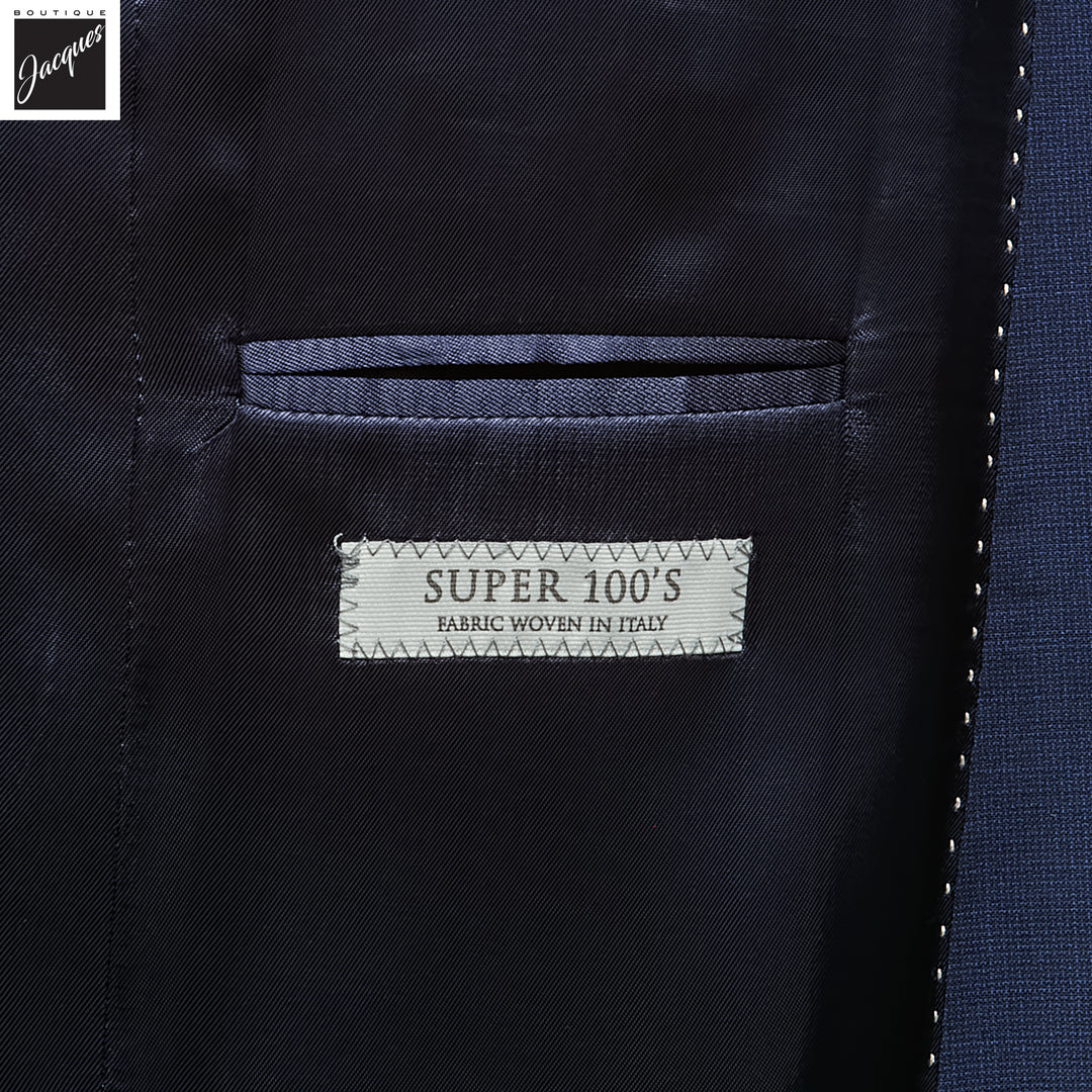 Royal Blue Neat Esprit Modern Fit Super 100s Wool Suit - Jack Victor - Boutique Jacques International