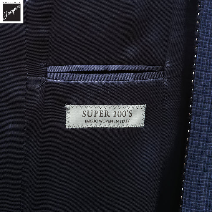 Royal Blue Neat Esprit Modern Fit Super 100s Wool Suit - Jack Victor - Boutique Jacques International