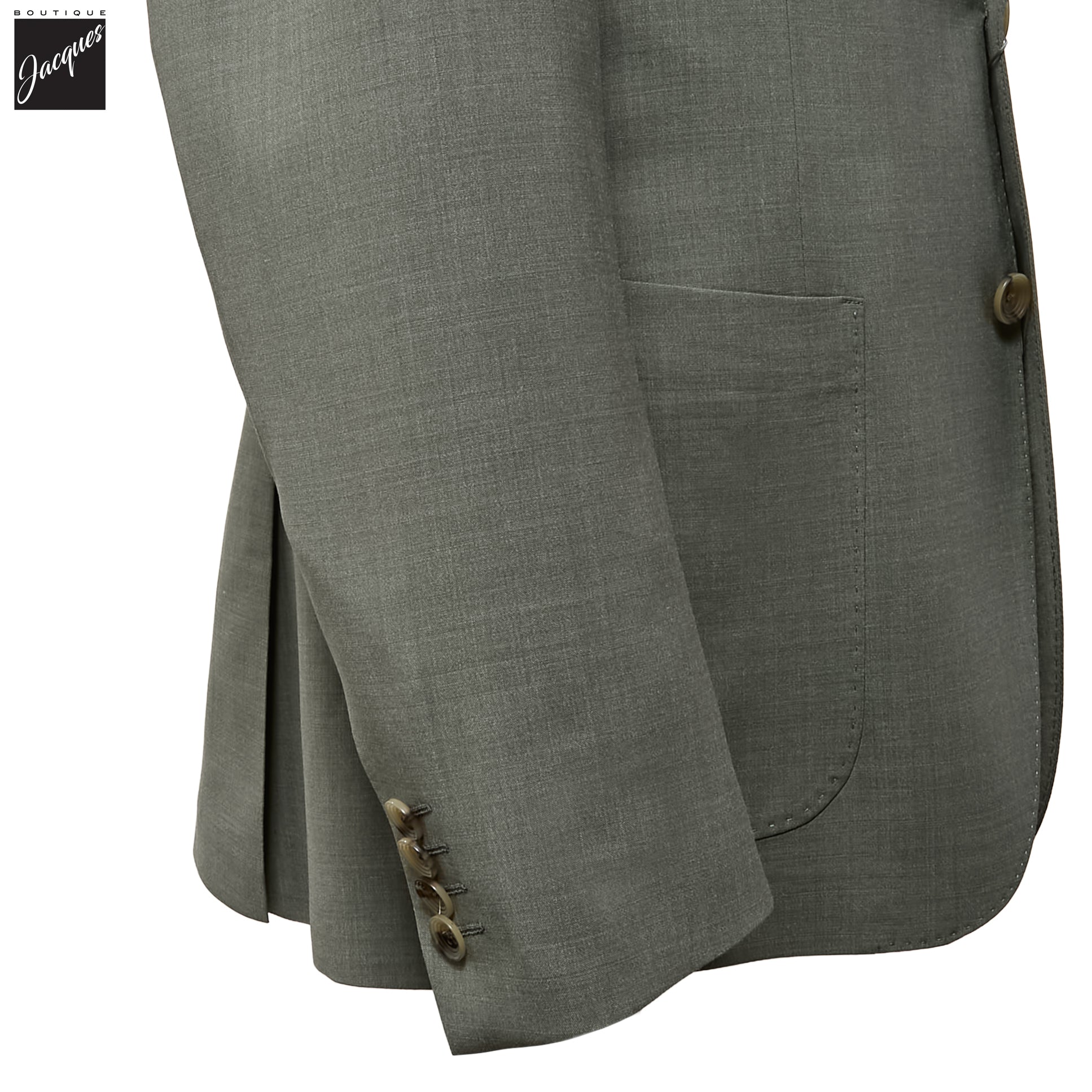 Sage Green Solid Wool-Stretch Marco Contemporary Fit Suit - Jack Victor - Boutique Jacques International
